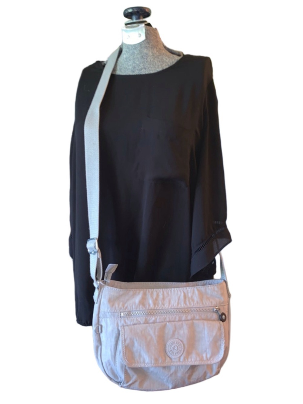 Women's Kipling Gray Nylon Shoulder Bag One Size
